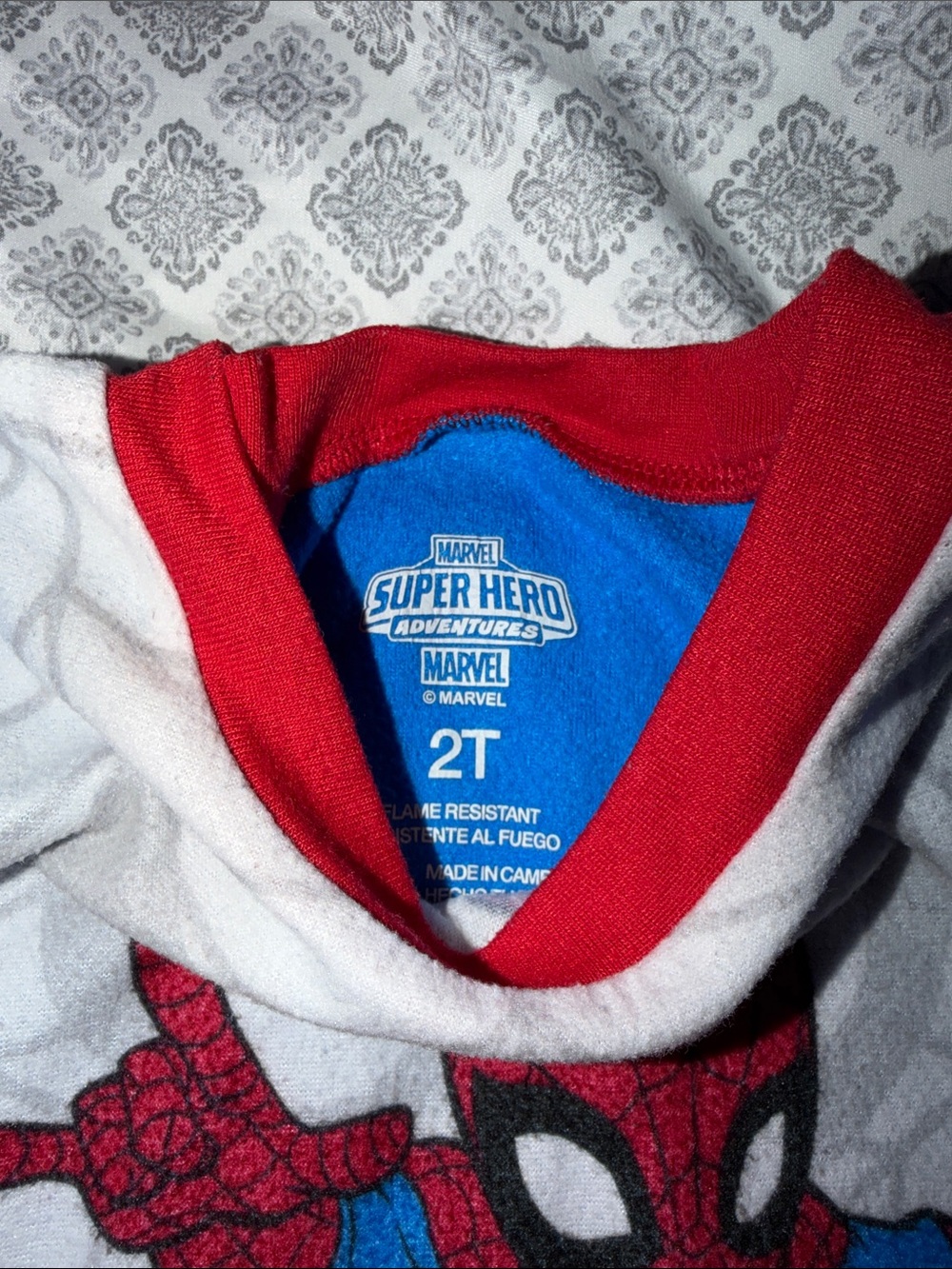 Marvel Spider-Man Toddler Pajama Set - Red, Blue, White - Picture 2 of 4
